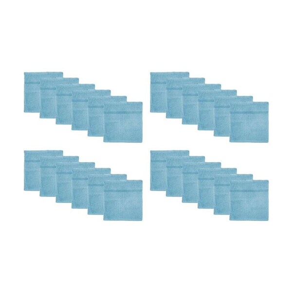 24PK Capri Soft Absorbent Facewash Bathroom Washcloth Towel 30x30cm Sky Blue