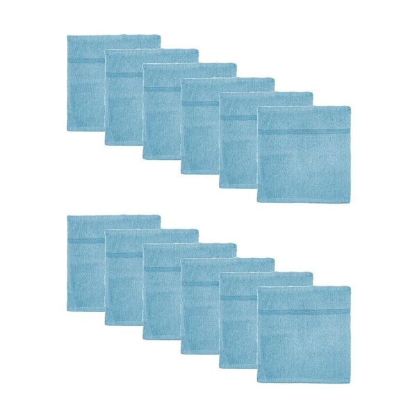 12PK Capri Soft Absorbent Facewash Bathroom Washcloth Towel 30x30cm Sky Blue