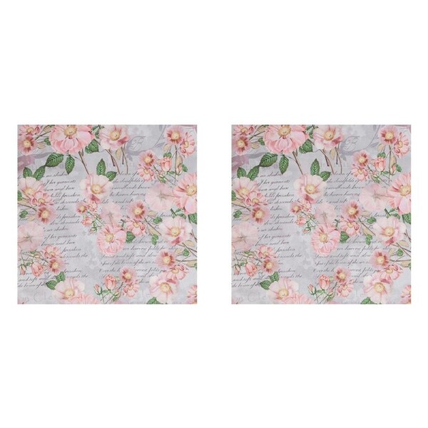 2PK Braz Printed Room Darkening Hanging Curtain Home Decor 140x223cm Pink Floral