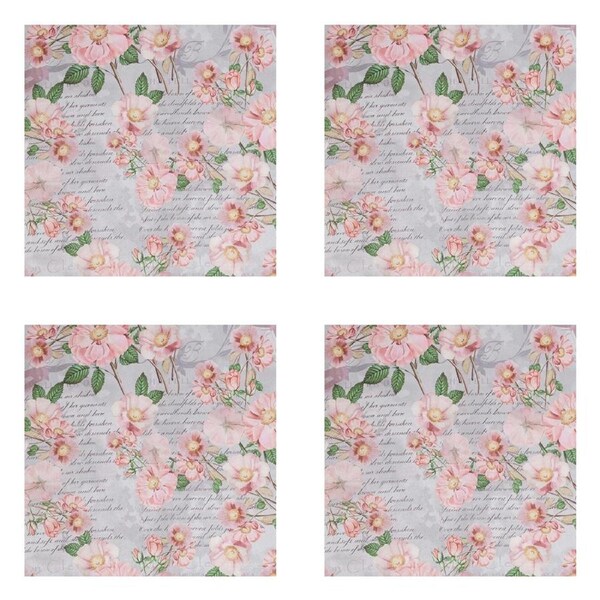 4PK Braz Printed Room Darkening Hanging Curtain Home Decor 140x223cm Pink Floral