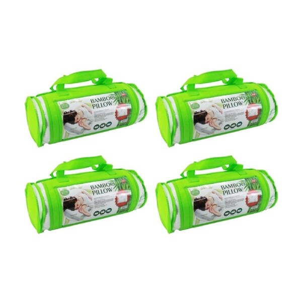 4PK Braz Bamboo Rolled Breathable Airflow Sleeping Pillow 40x55cm