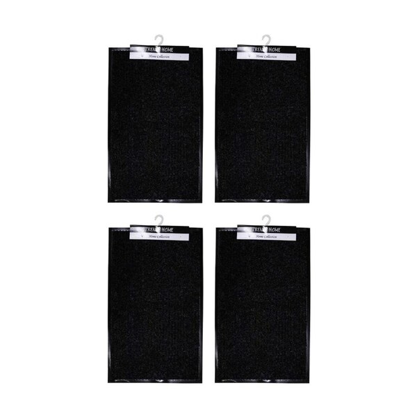 4PK Braz Outdoor Indoor Rub Back Textured Striped Doormat 48x78cm Assorted