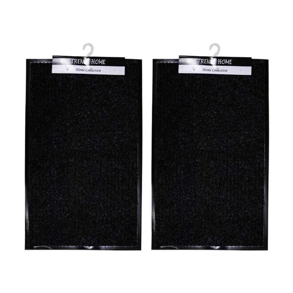 2PK Braz Outdoor Indoor Rub Back Textured Striped Doormat 48x78cm Assorted