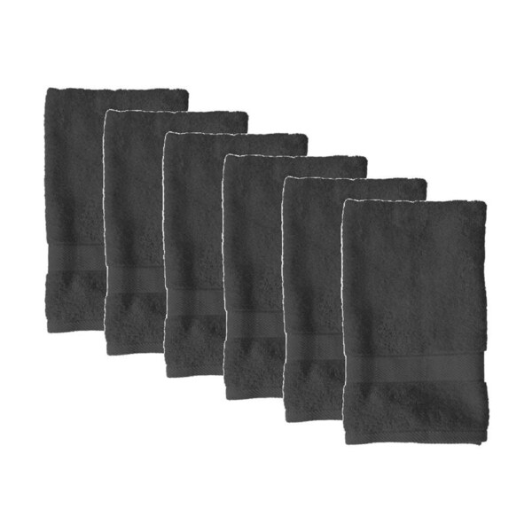 6PK Regal Soft Cotton Absorbent Bath Towel Bathroom Accessory 68x137cm Black