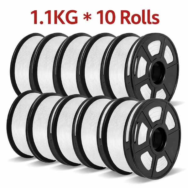10KG PETG 3D Printer Filament 1.75mm 1.1KG Eco-friendly White