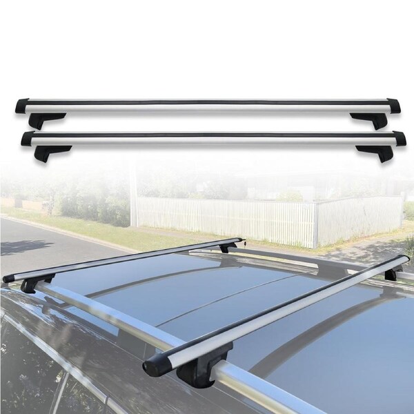 2 x Universal Car Roof Racks 121 cm Adjustable Cross Bars