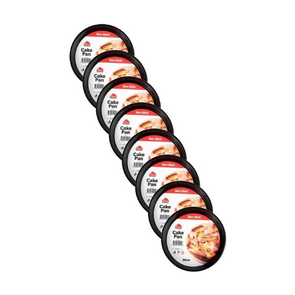 8PK Culinary Kitchen Non-Stick Round Cake Baking Pan Tray 25x25x3cm