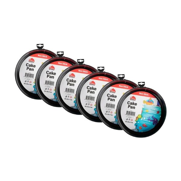 6PK Culinary Kitchen Non-Stick Round Cake Baking Pan Tray 26x26x7cm