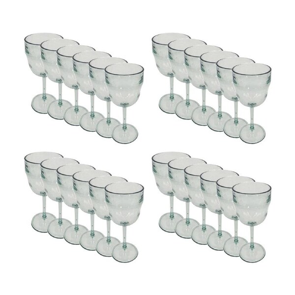 24PK Braz Recycled Look Wine Drinking Glass Tumbler Drinkware Clear