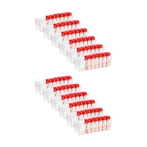 12PK Braz Clear Plastic Kitchen Organiser Narrow Stack Storage Bin