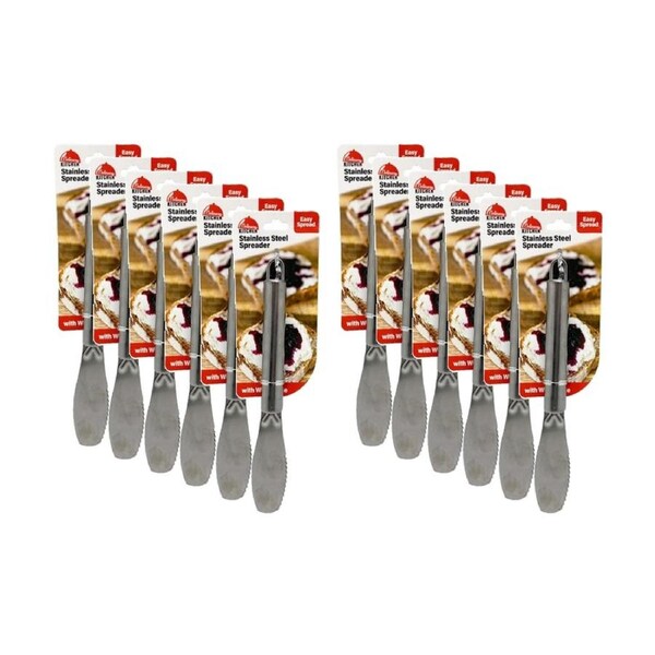 12PK Culinary Kitchen Stainless Steel Butter Spreader Cooking Utensil Silver