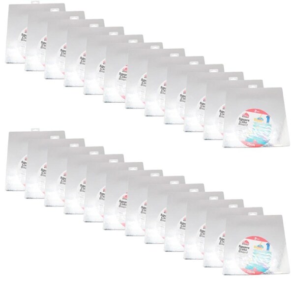 24x 2pc Culinary Kitchen Square Presentation Base Cake Boards 25x0.3cm White