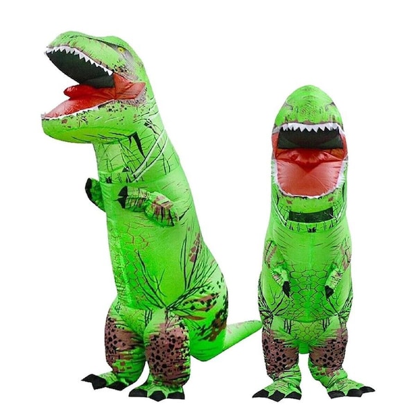 Green T Rex Inflatable Dino Costume Kid 120 to 145cm
