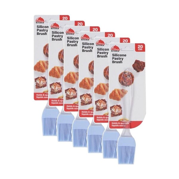 6PK Culinary Kitchen Silicone Blue Pastry Brush Cooking Utensil 20cm Assorted