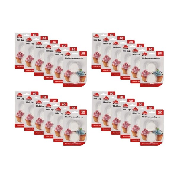24x 60pc Culinary Kitchen Mini Paper Muffin Cupcake Cups Set 5cm White