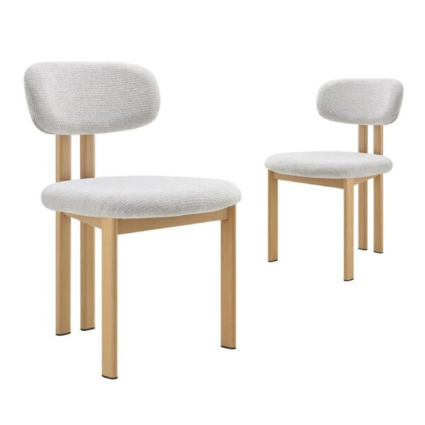 Design Square Set Of 2 Kamala Fabric Kitchen Dining Side Chair Grey/Oak