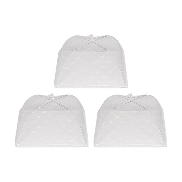 3PK Culinary Kitchen Umbrella Mesh Cover Food Protector Lid 40cm Clear