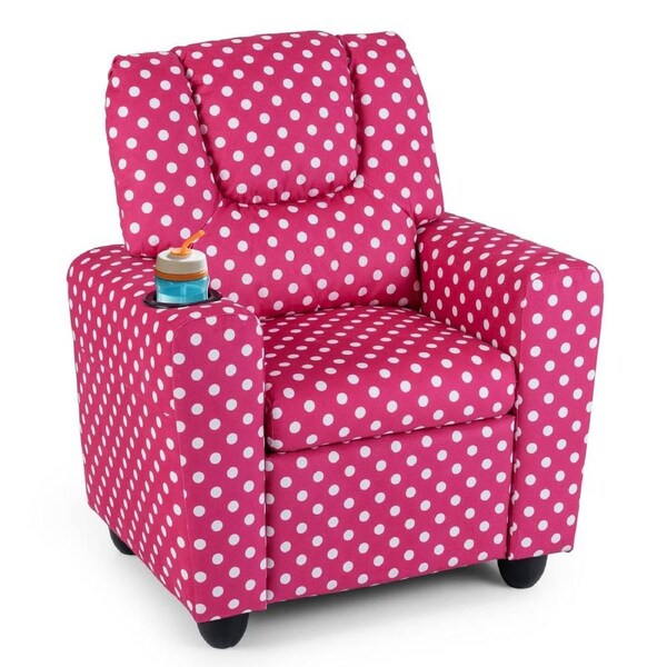 Giantex Kids Adjustable Lounge Couch Armchair Recliner Chair Push Back Sofa w/Footrest Cup Holder