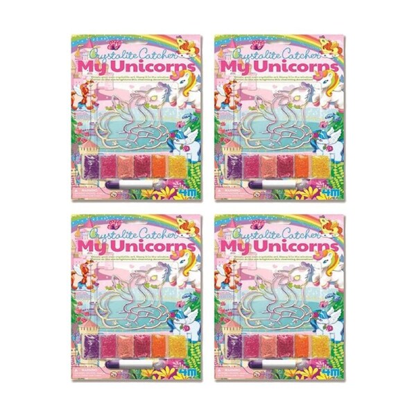 4PK 4M My Unicorn Crystalite Catcher Kids Craft Kit 5y+ Assorted