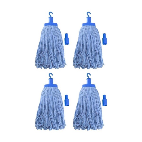 4PK Pullman Commerical Grade All Flooring Type Durable Mop Head 400g Blue