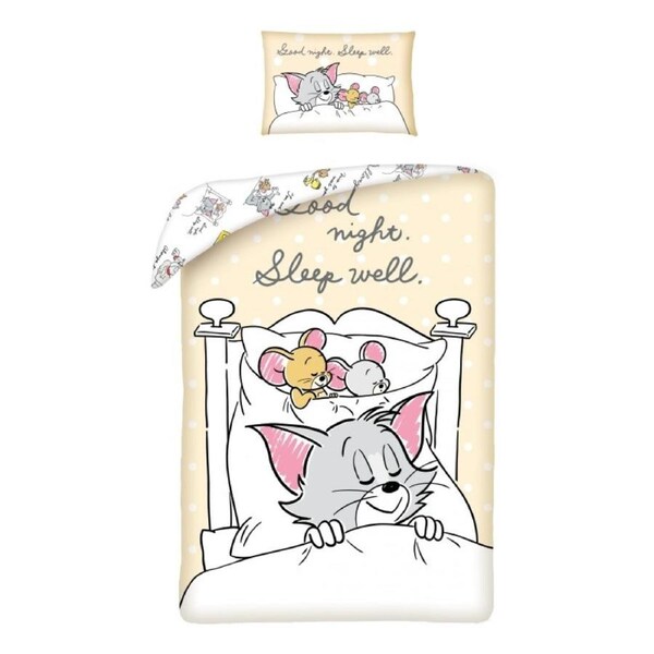 Tom and Jerry Sleep Well Kids Cotton Quilt Cover Set Toddler Bed Size