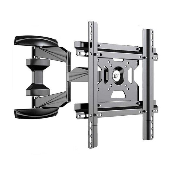 P&P Black Full Motion TV Wall Mount With Long Extension Arm Tilt And Rotation For Home Viewing