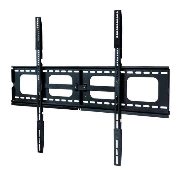 P&P Black Extra Large Fixed Tilt TV Wall Bracket For Heavy Screens With Dual Plates