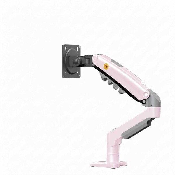 P&P Pink Gas Strut Desktop Monitor Arm With Full Motion Adjustment And Stylish Finish
