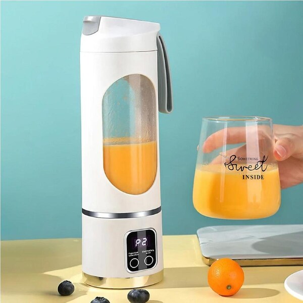Rechargeable Portable USB Electric Fruit Juicer Blender Travel Bottle Household White