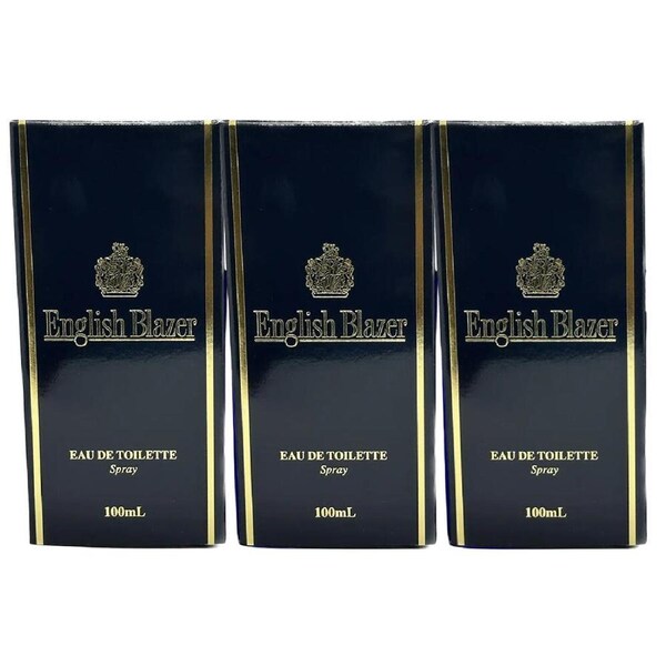English Blazer Eau De Toilette 100ml 3 Pack Set Classic Mens Cologne