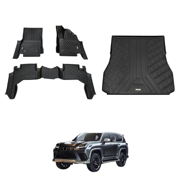 5D Car Floor Mats Boot Liner for LEXUS LX Series LX500d LX600 5-Seat 2025-Onwards