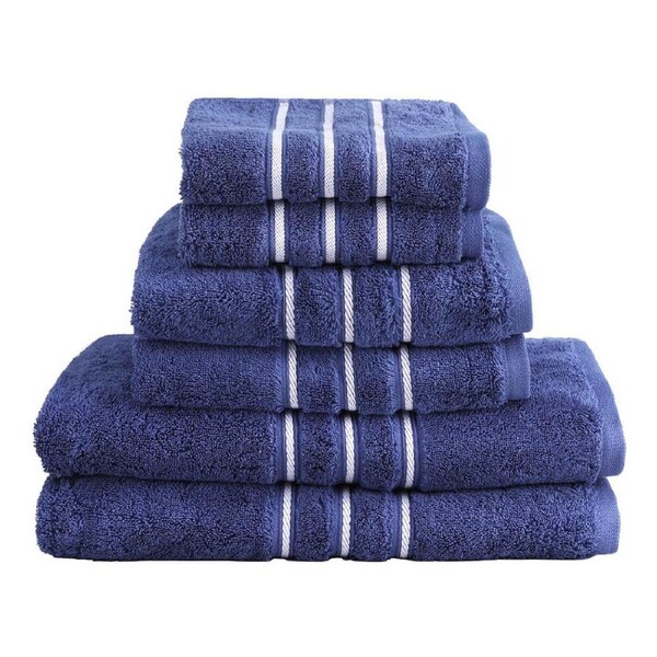 6 Pack Bath Towels Set Cotton Towel Navy