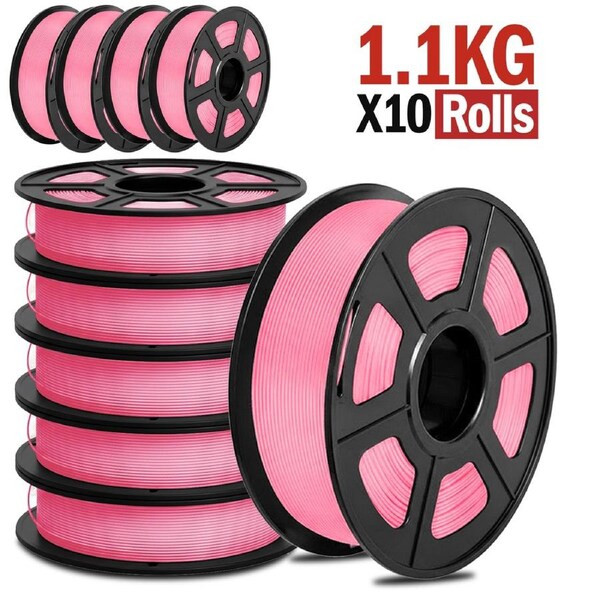 10KG PETG 3D Printer Filament 1.75mm 1.1KG Eco-Friendly Pink Colour