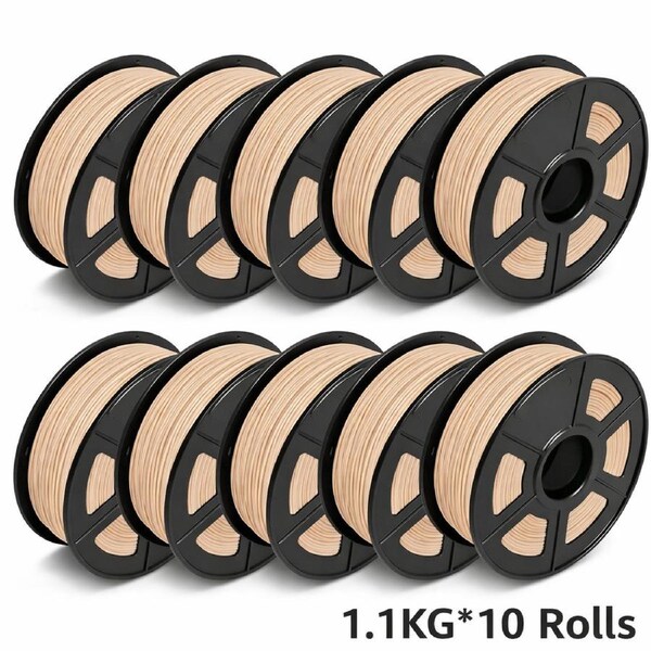 10KG PETG 3D Printer Filament 1.75mm 1.1KG Eco-Friendly Wood Colour