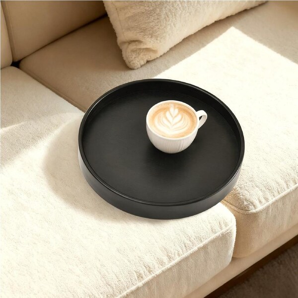 Sherwood Sofit Bamboo Sofa Tray Table Portable Couch Serving Tray - Black