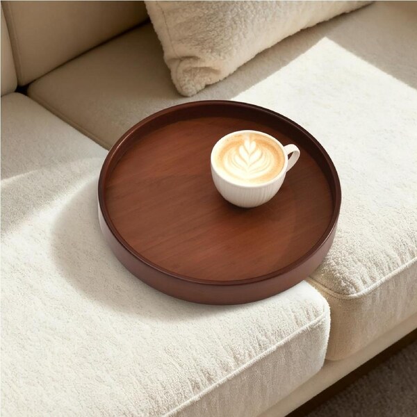 Sherwood Sofit Bamboo Sofa Tray Table Portable Couch Serving Tray - Mahogany