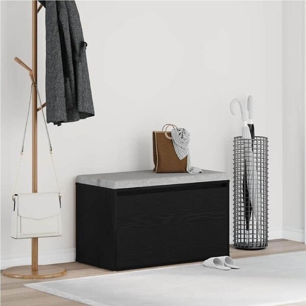Hall Bench Black Oak 80 x 40 x 45 cm Engineered Wood vidaXL