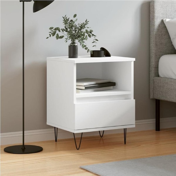 Bedside Cabinet White 40x35x50 cm Engineered Wood vidaXL