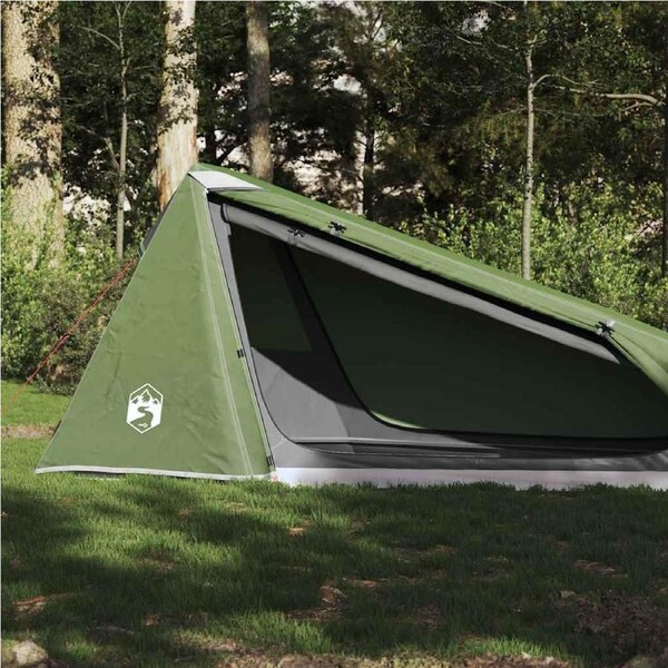Camping Tent Tunnel 1-Person Green Waterproof vidaXL