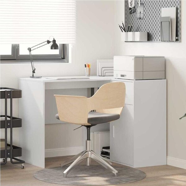 Corner Desk with Drawer White 102 x 88 x 75 cm vidaXL