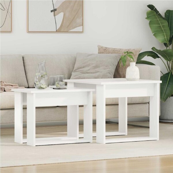 Coffee Table Set 2 pcs White Engineered Wood vidaXL
