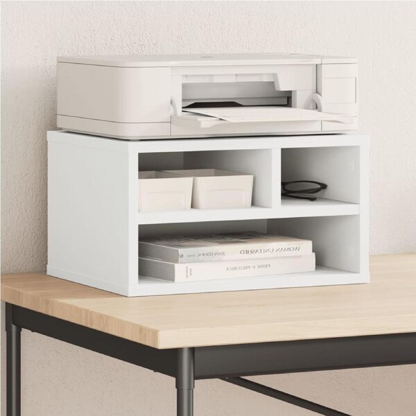 Printer Stand White 40x32x22.5 cm Engineered Wood vidaXL