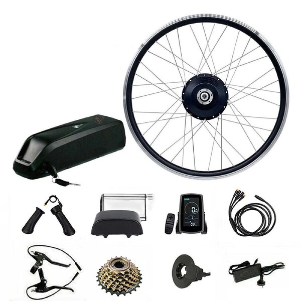 TDR 48V 750W Rear Hub Motor Electric Bike Conversion Kit 28 Inch 29 Inch 700C Wheel 10AH Lithium Battery Brushless Motor LCD Display E-Brake Levers Pedal Assist DIY Kit
