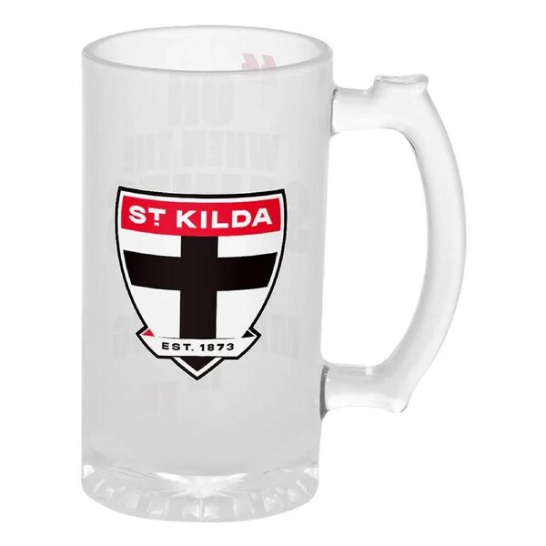 St Kilda Saints AFL Frosted Stein 500ml