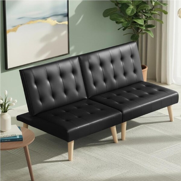 Artiss 2 Seater Sofa Bed Recliner Chair Lounge Couch Fabric Black