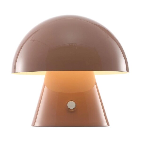 Contemporary Bohemian Rechargeable Cordless Iron LED Mushroom Portable Table Lamp with Integrated Light