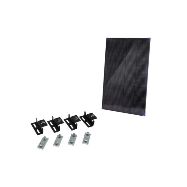 Kings 200W Fixed Glass Panel Upto 16.67A at 12V+ Black Solar Brackets