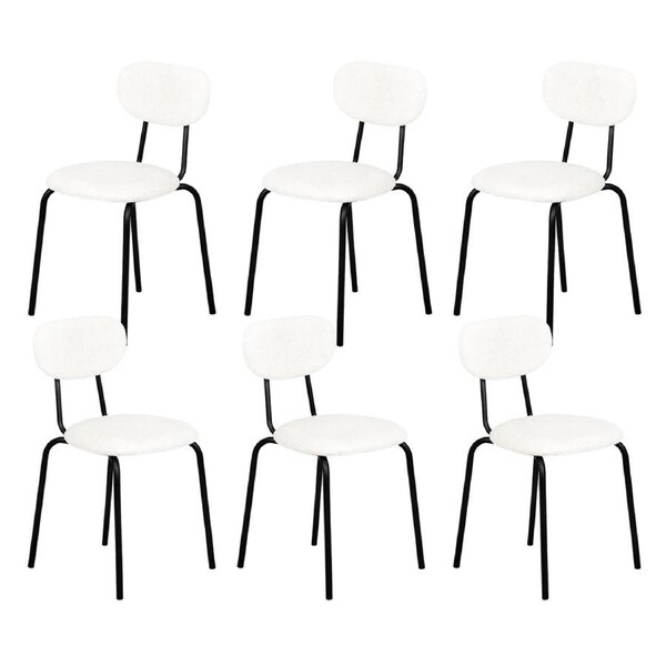 Advwin Dining Chairs Set of 6 Velvet Accent Lounge Chair White