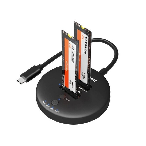 mbeat H3 USB 3.2 Gen2x2 20gbps Dual M.2 NVMe SSD Dock - Black