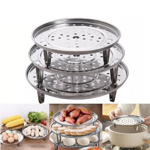Stainless Steel Steamer Basket Set 3pcs Folding Cooking Tool